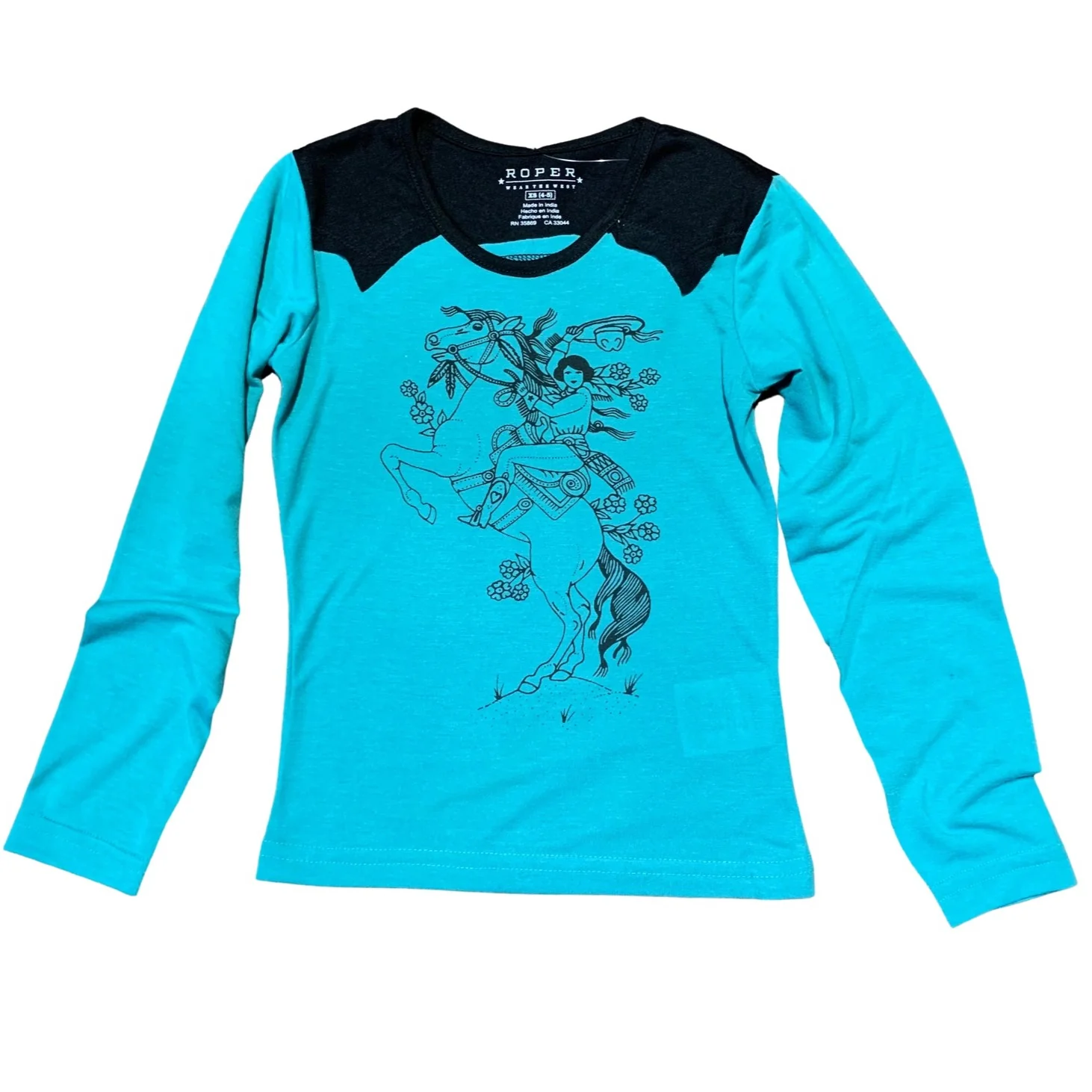 Roper Turquoise Cowgirl Girl's Long Sleeve 03-009-0514-6107