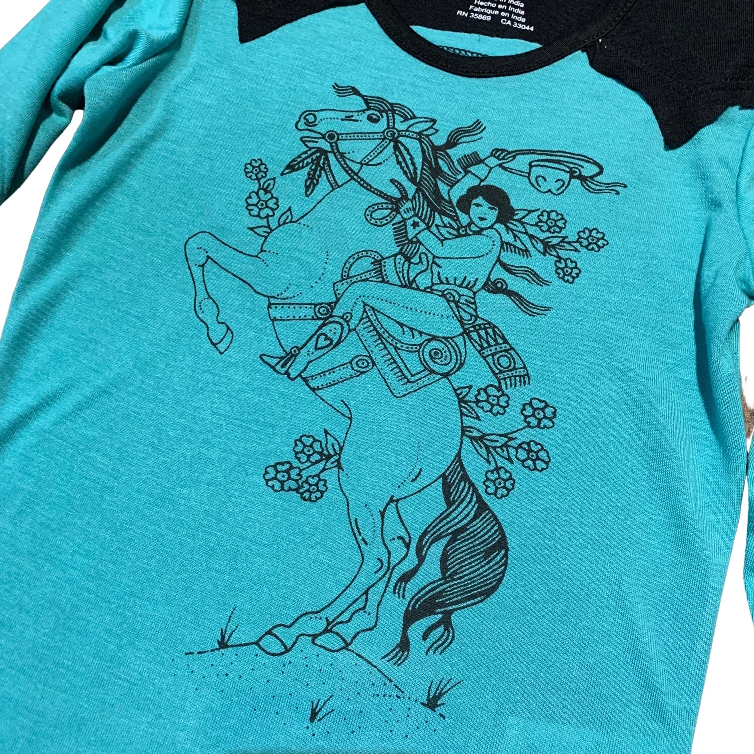 Roper Turquoise Cowgirl Girl's Long Sleeve 03-009-0514-6107 - Image 2