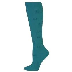 Boot Doctor Turquoise Horseshoe Print Women's Socks 0416633