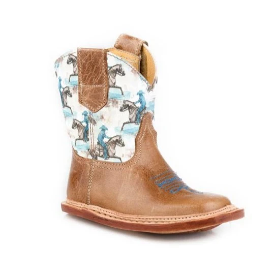 Roper Marbled Blue Baby Booties 09-016-9991-0200