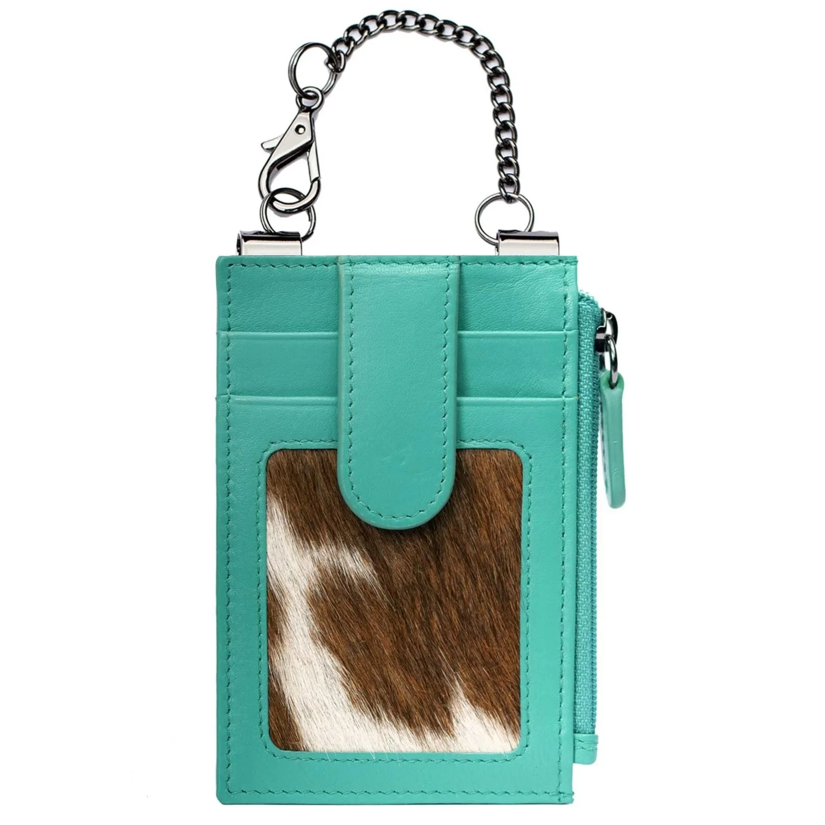 Sidekick Calf Hair Turquoise Wallet 1070H-V2 - Image 2