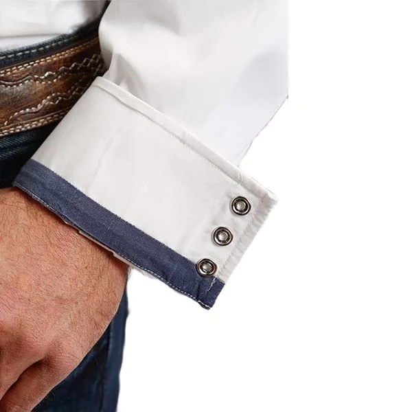 Stetson Poplin White Men’s Western Snap 11-001-0465-9354 - Image 3
