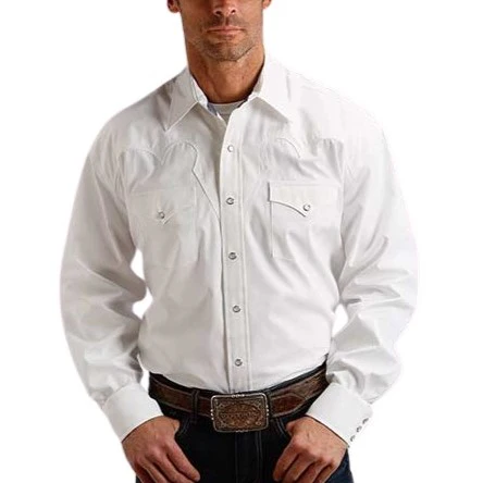 Stetson Poplin White Men's Button Up 11-001-0465-9354