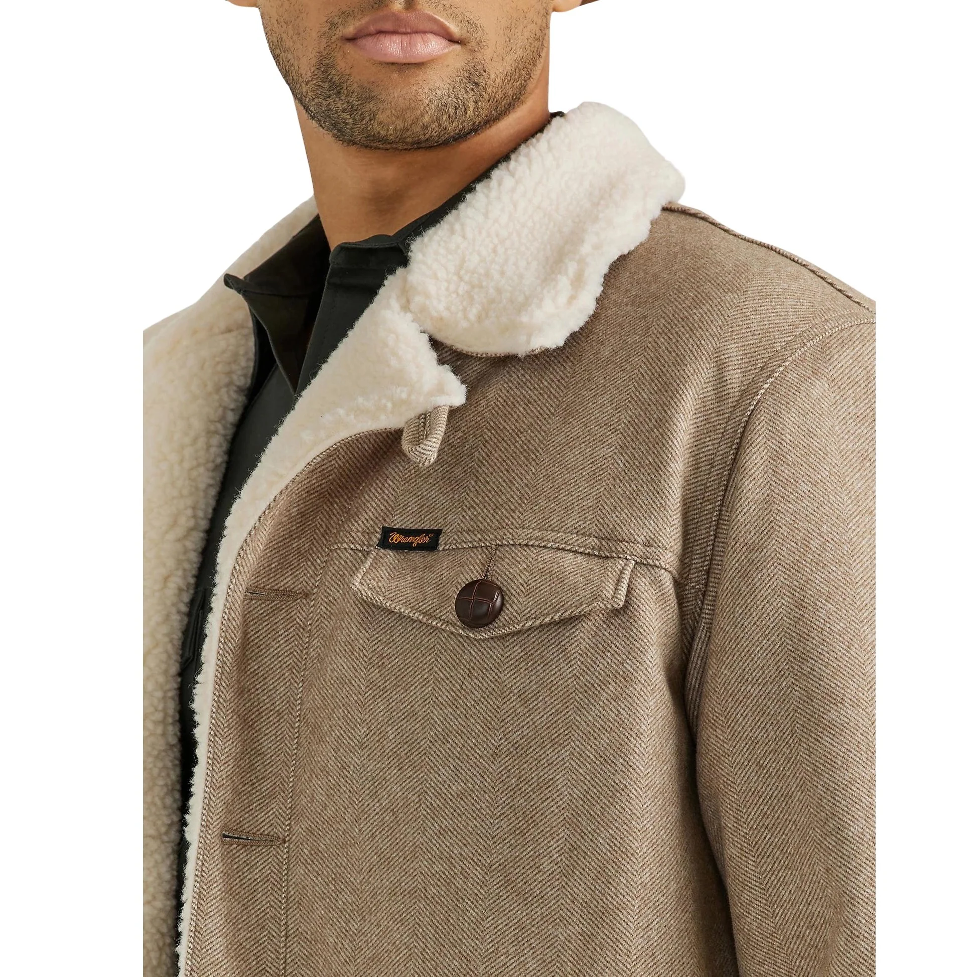 Wrangler Tweed Sherpa Men's Heavy Jacket 112353309 - Image 3