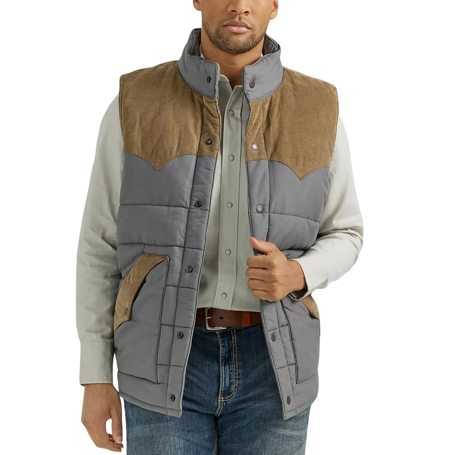 Wrangler Corduroy Yoke Men's Puffer Vest 112353406