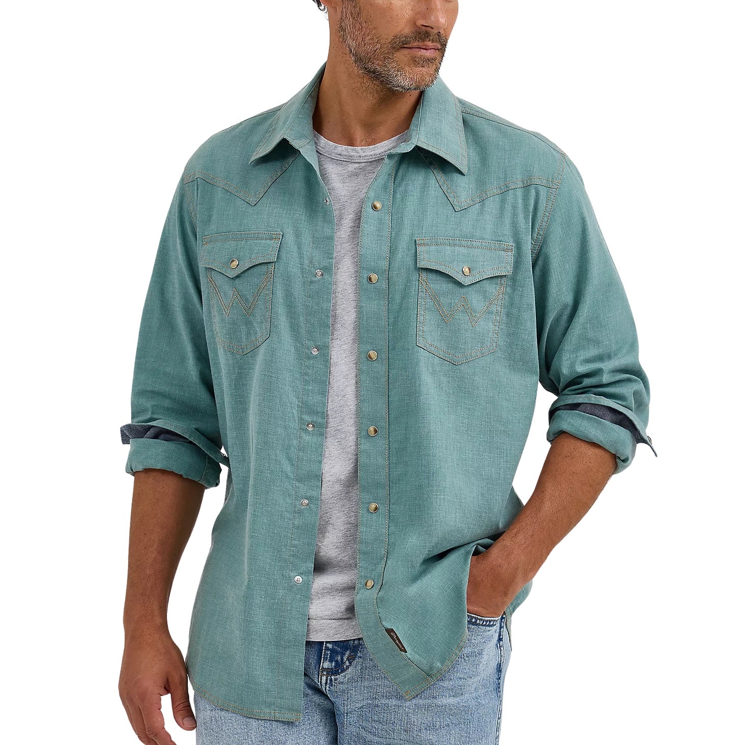 Wrangler Retro Blue Men's Western Snap 12368218