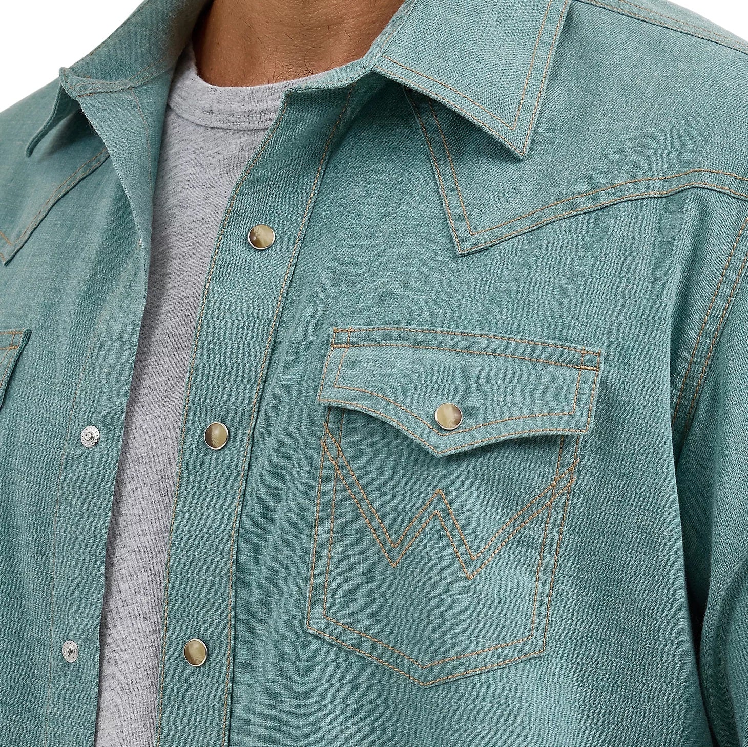 Wrangler Retro Blue Men's Western Snap 12368218 - Image 2