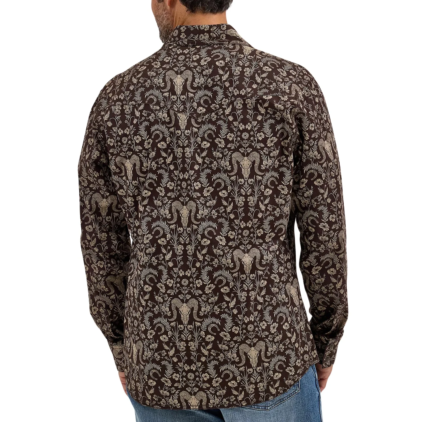 Wrangler Steer & Floral Men's Western Snap 112368220 - Image 2
