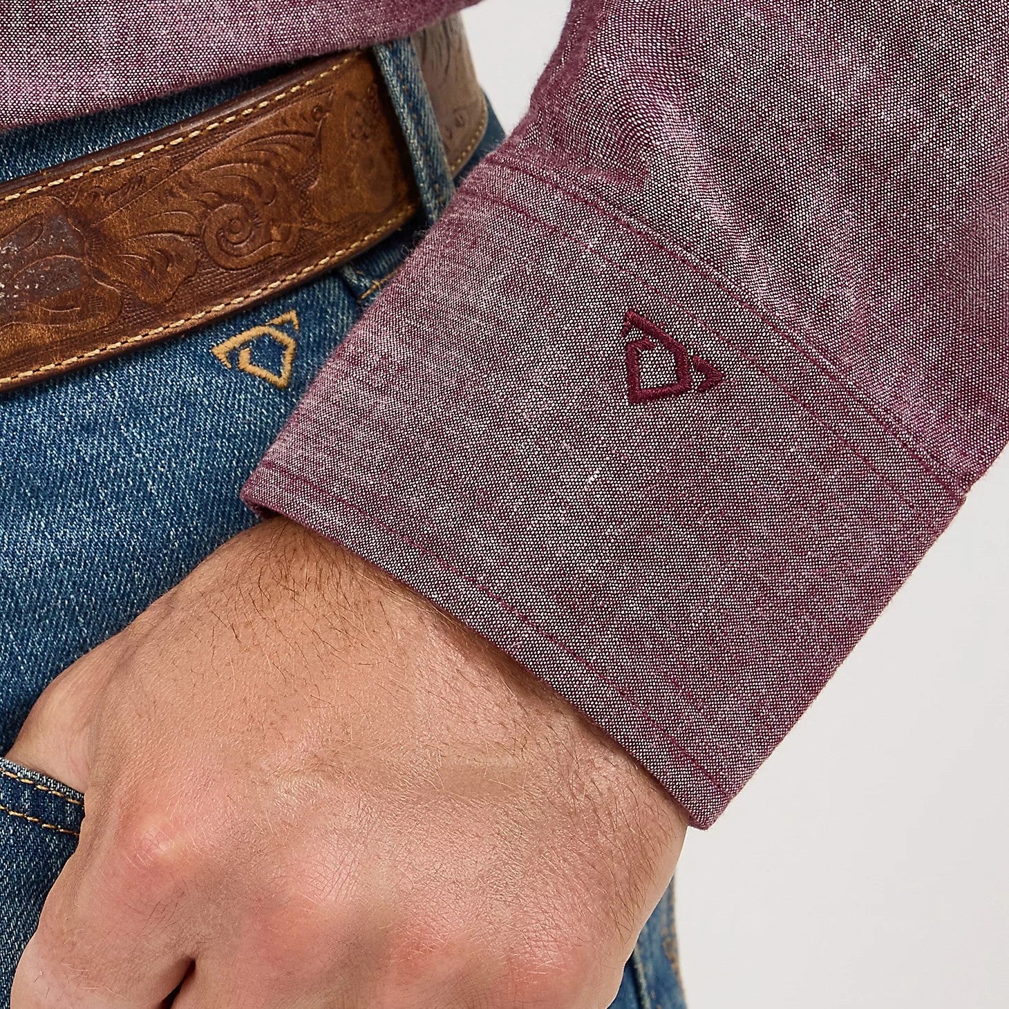 Wrangler Cody Johnson Burgundy Men's Western Snap 112369520 - Image 3