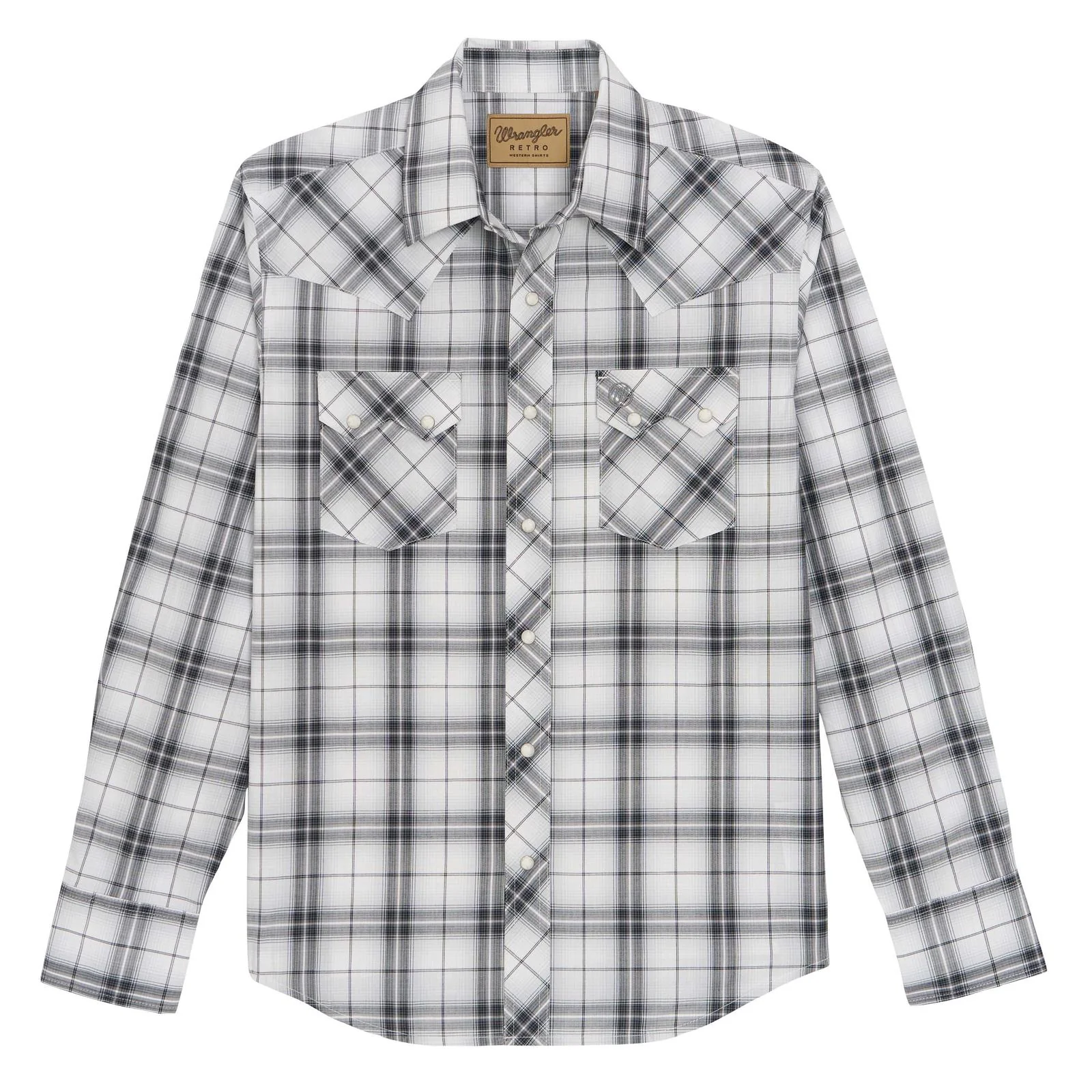 Wrangler Black Plaid Men's Western Snap 112378874 - Image 2