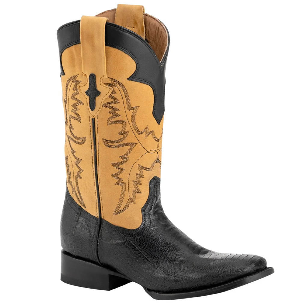 Ferrini Nash Black Ostrich Leg Men's Boot 11493 - Image 7