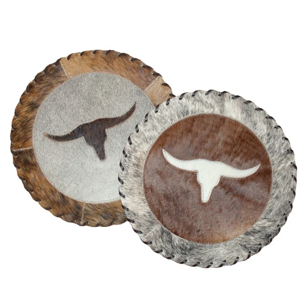 Gaucho Cowhide Longhorn Round Placemat - Image 3