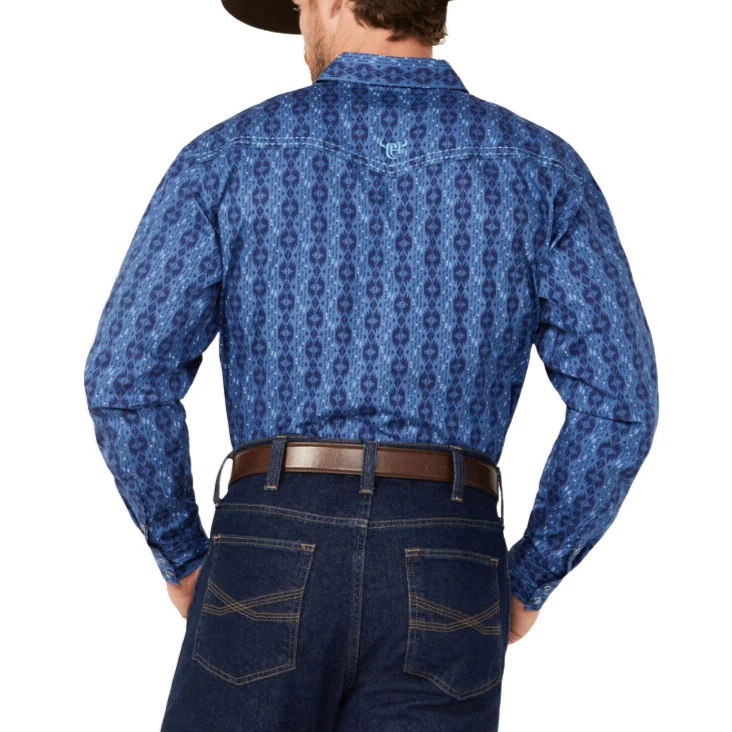 Cowboy Hardware Blue Tonal Men's Button Up 125518-400-M - Image 2