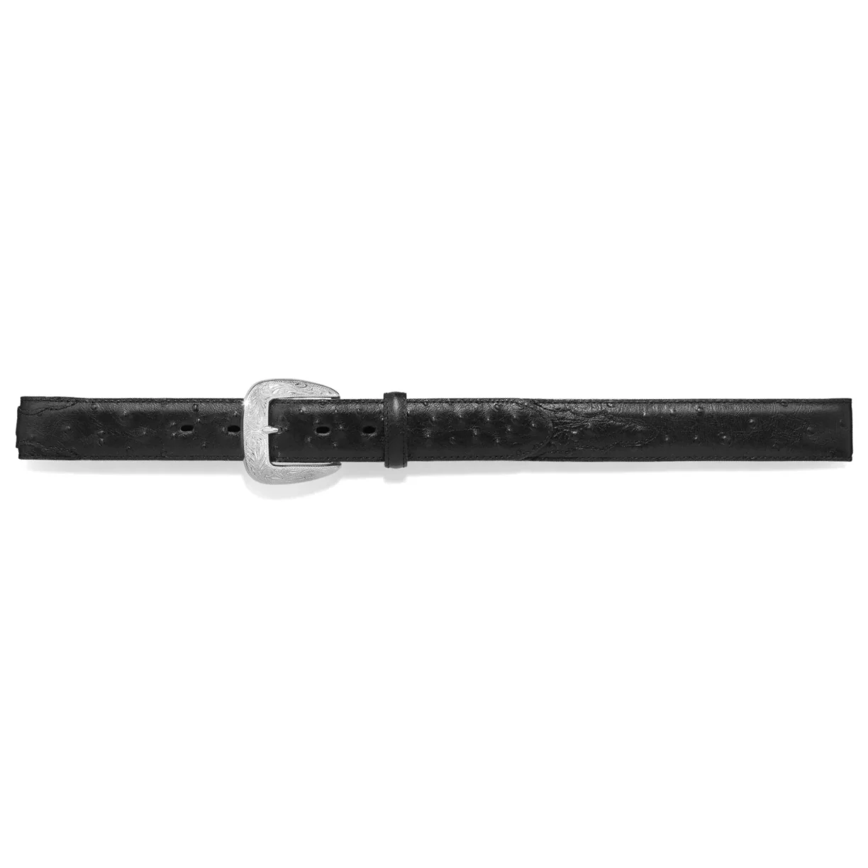 Tony Lama Ostrich Print Billet Black Belt 1373L - Image 4