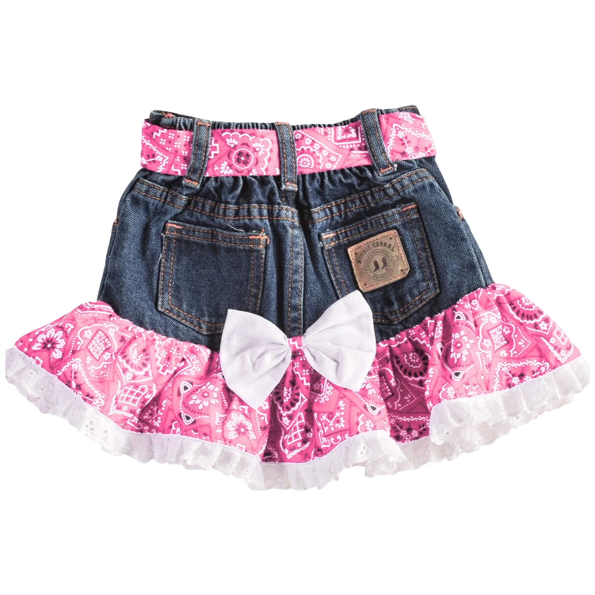 Kiddie Korral Pink Bandana Denim Girl's Set - Image 3