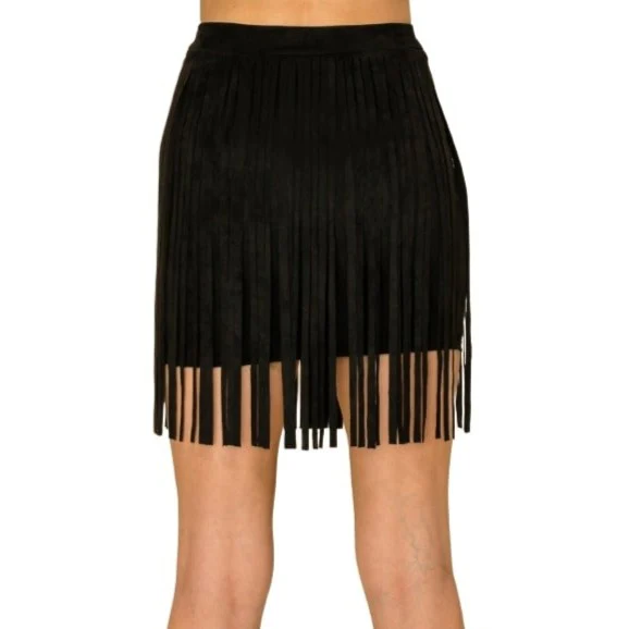 Vocal Suede Fringe Mini Women's Skirt 20250SK - Image 3
