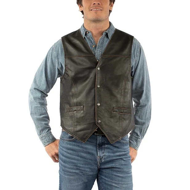Scully Chocolate Leather Men's Vest 2111-259
