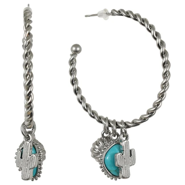 Justin Twisted Hoop Charm Earrings 23030EJ2 - Image 2