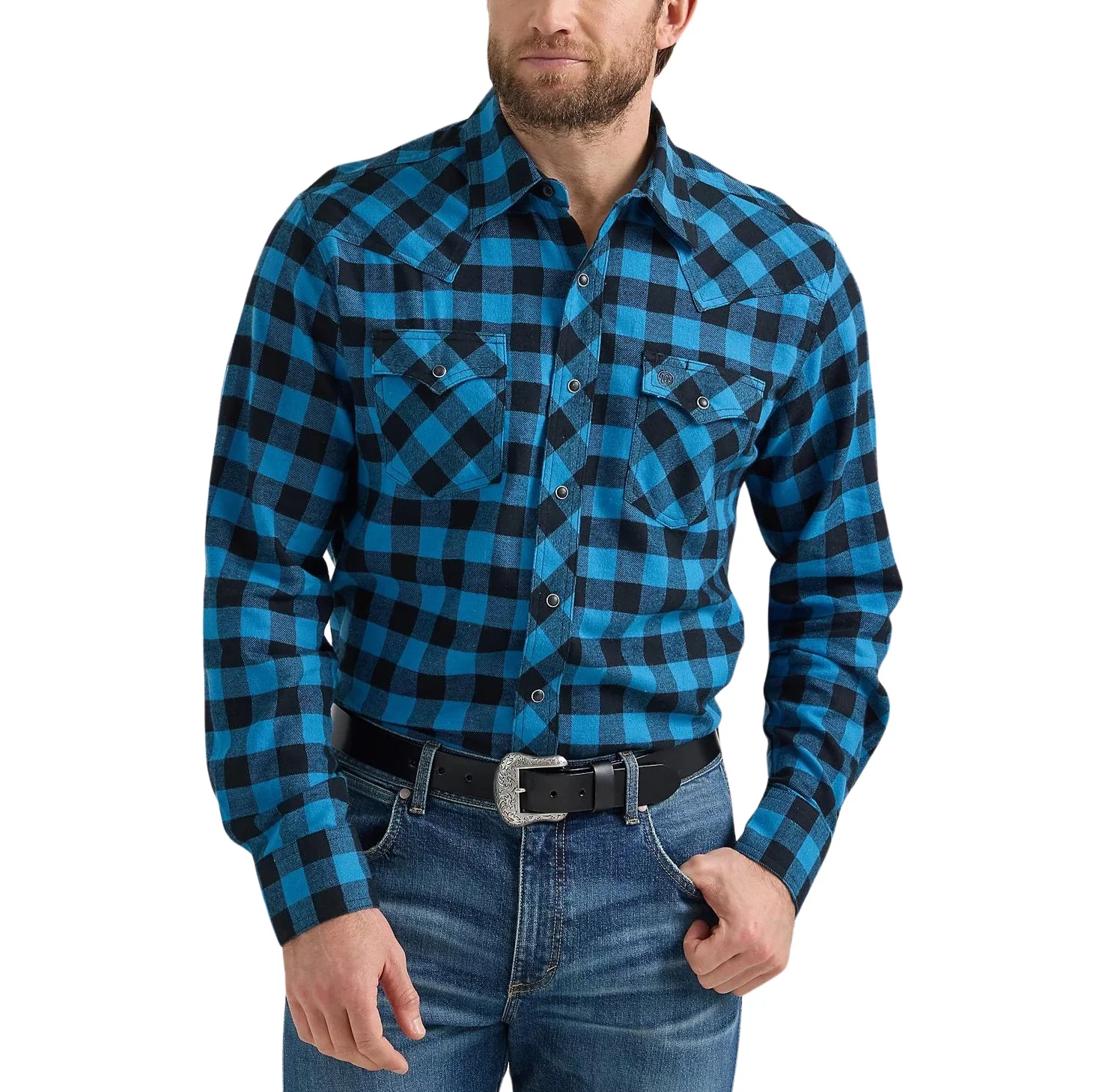 Wrangler Checker Azul Men's Button Up 2351489