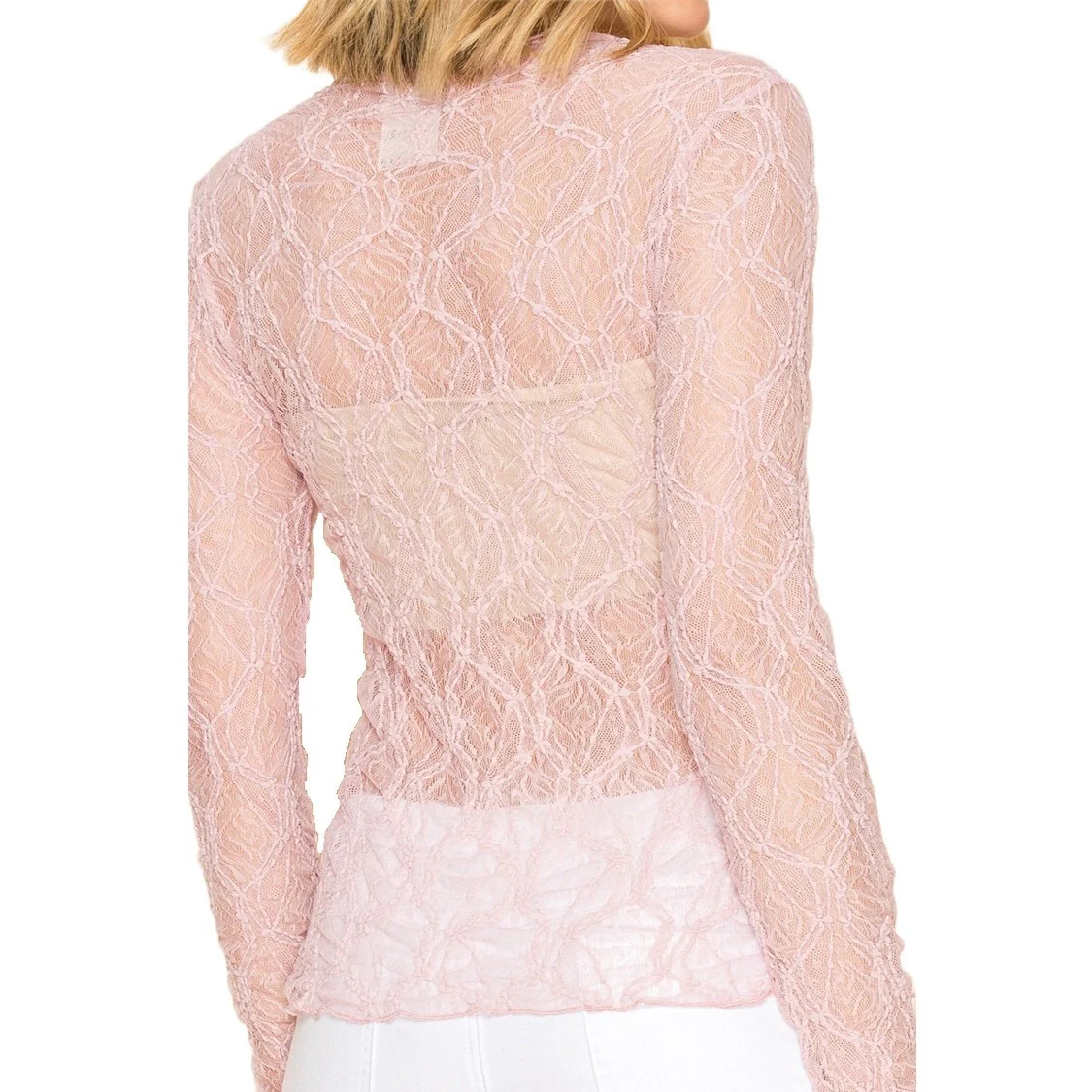 Vocal Baby Pink Sheer Women's Top 23663L - Image 2