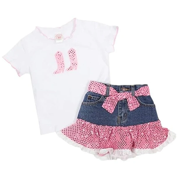 Kiddie Korral Pink Sequin Denim