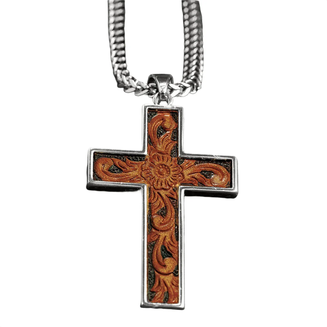 Twister Brown Cross Necklace 32104