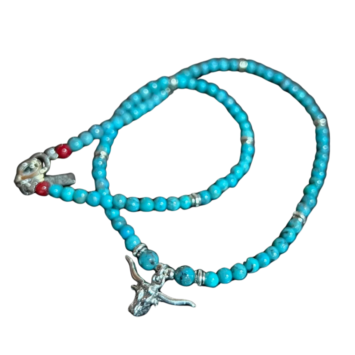 Paige Wallace Turquoise Longhorn Pendant Necklace 323E - Image 2