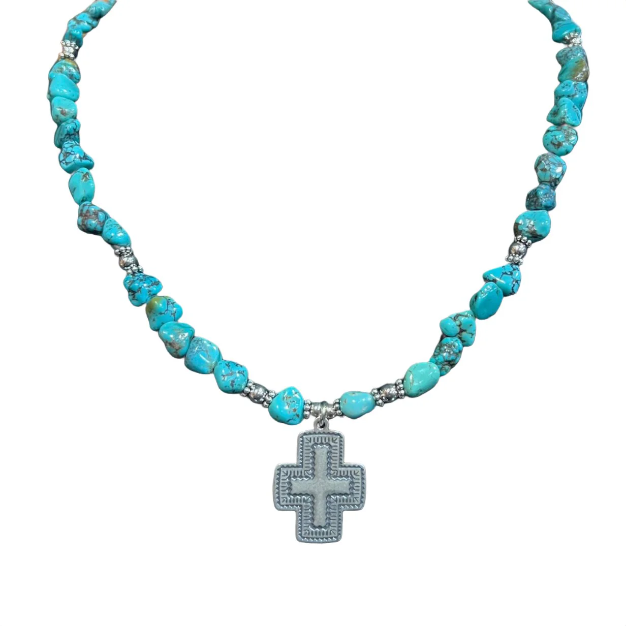 Paige Wallace Turquoise Cross Necklace 337C