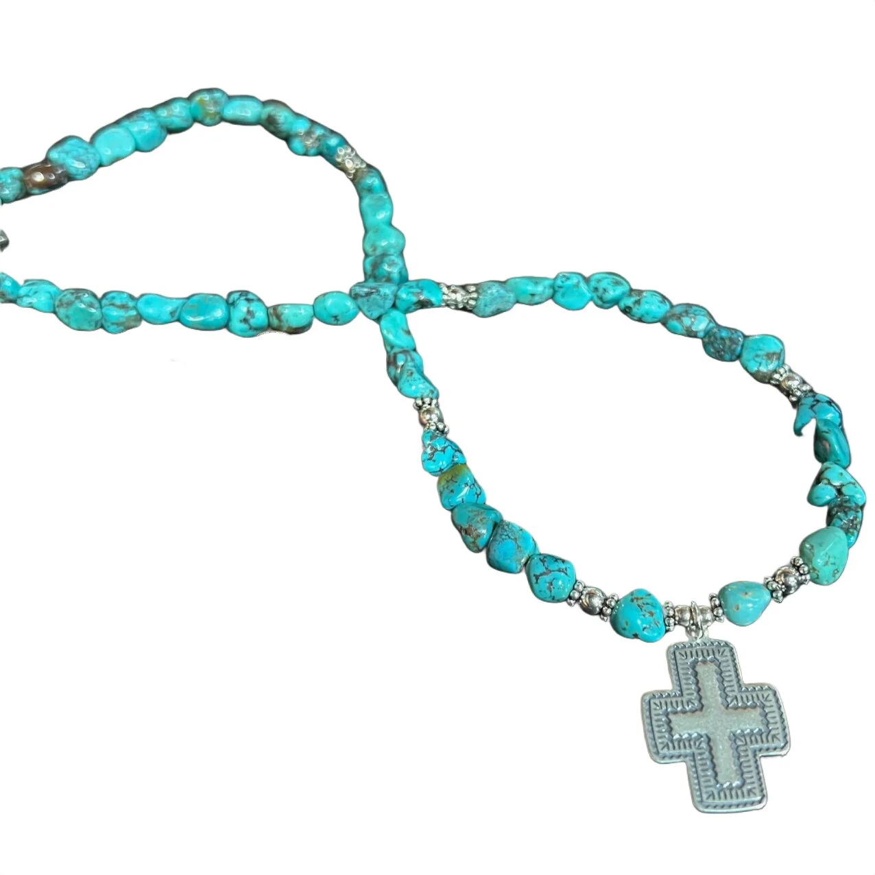 Paige Wallace Turquoise Cross Necklace 337C - Image 2
