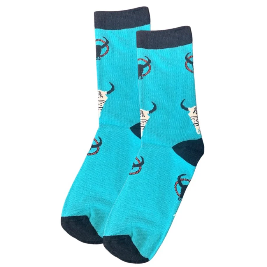 Austin Accent Southwestern Steer Skull Socks 3433N - Image 2