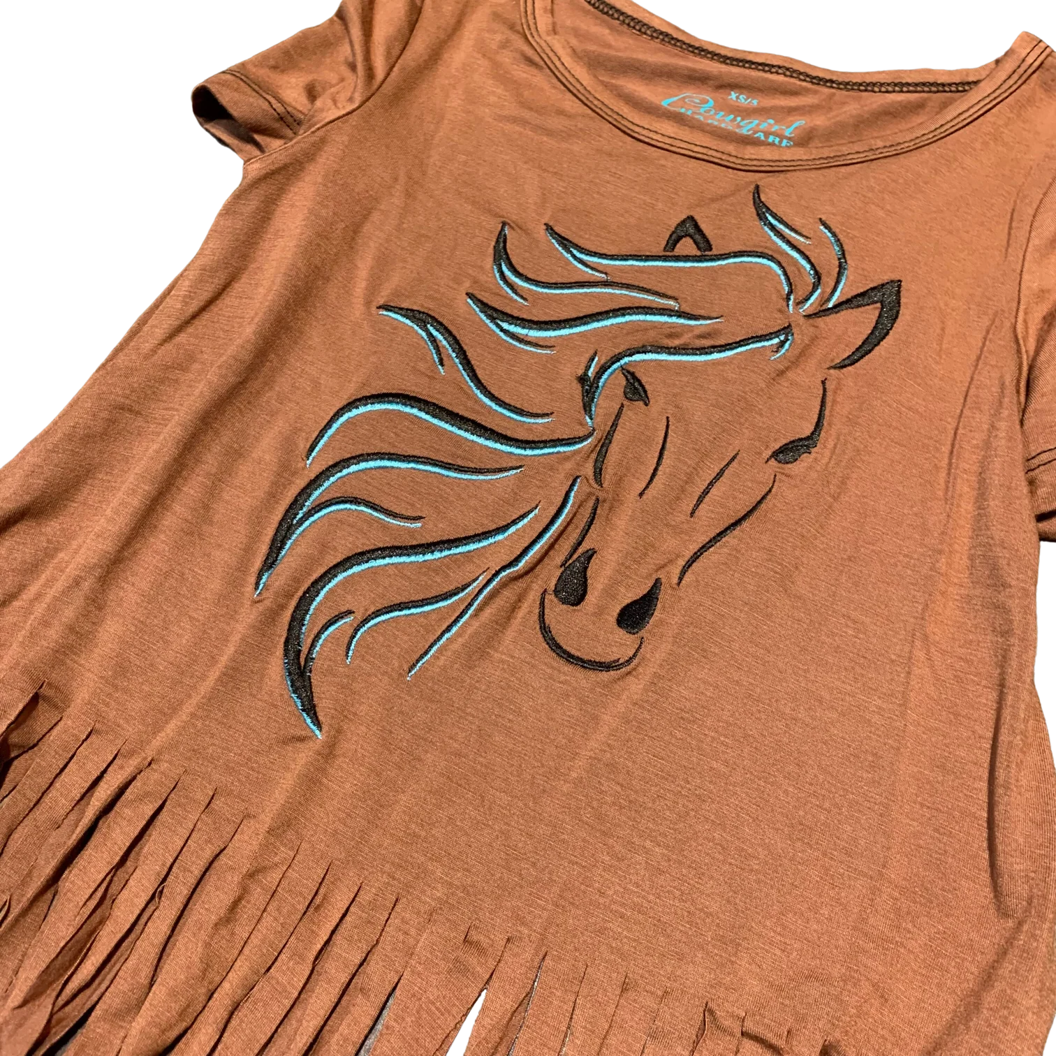 Cowgirl Hardware Blaze Horse Fringe Girl's Top 435822-670 - Image 2