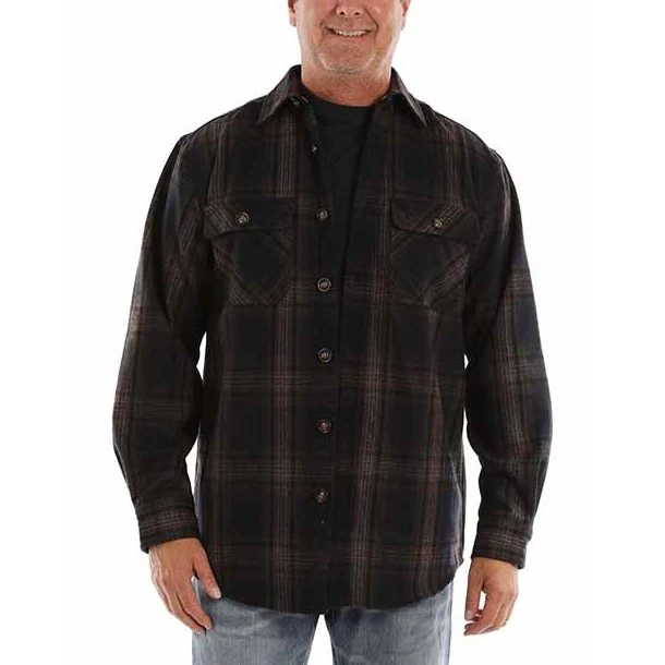 Scully Flannel Suede Elbow Patch Men's Button Up 5388