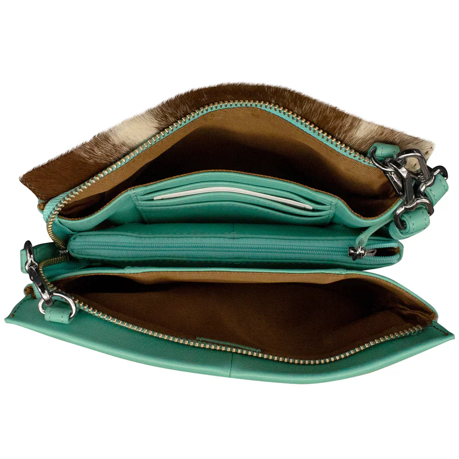 ILI Triple Compartment Clutch Turquoise 6201H - Image 2