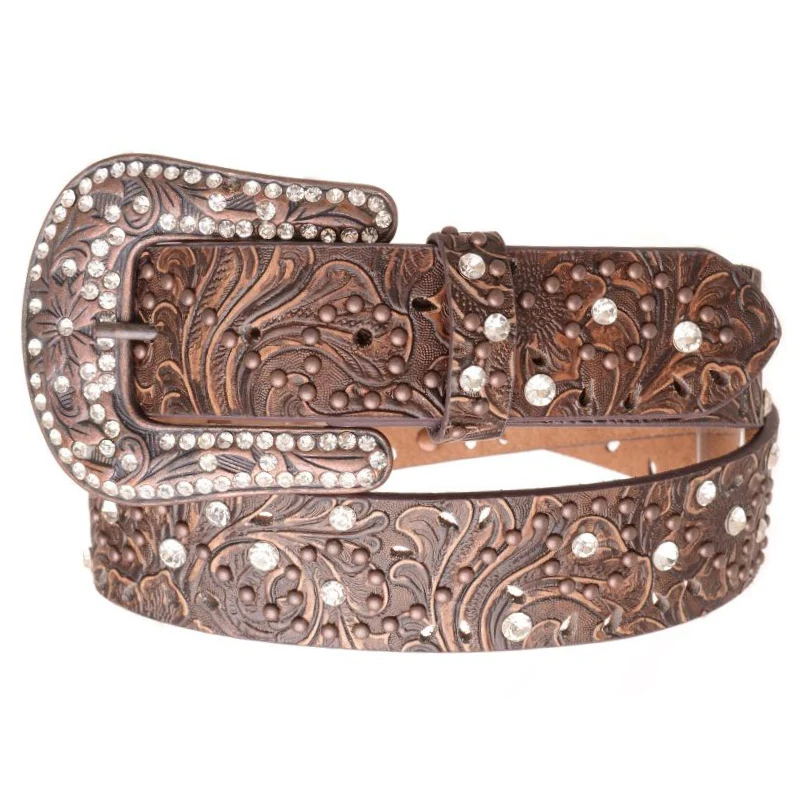 Kamberley Brown Rhinestone Stud Belt 6521