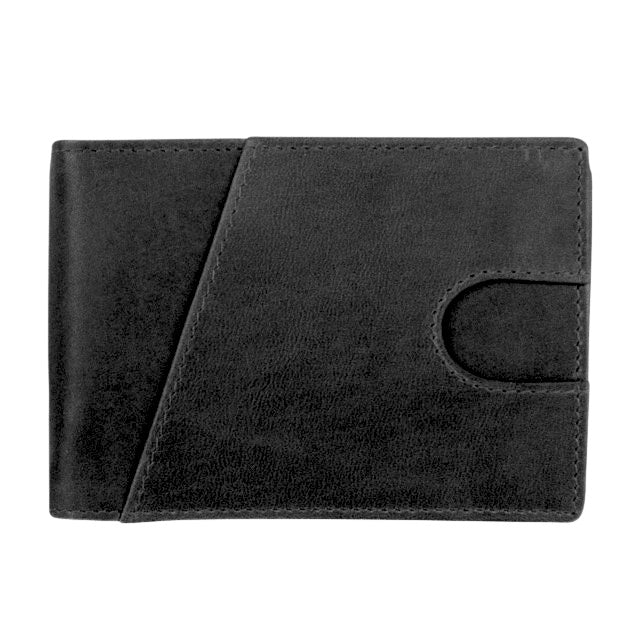 ILI Distressed Black Bifold Wallet 7219