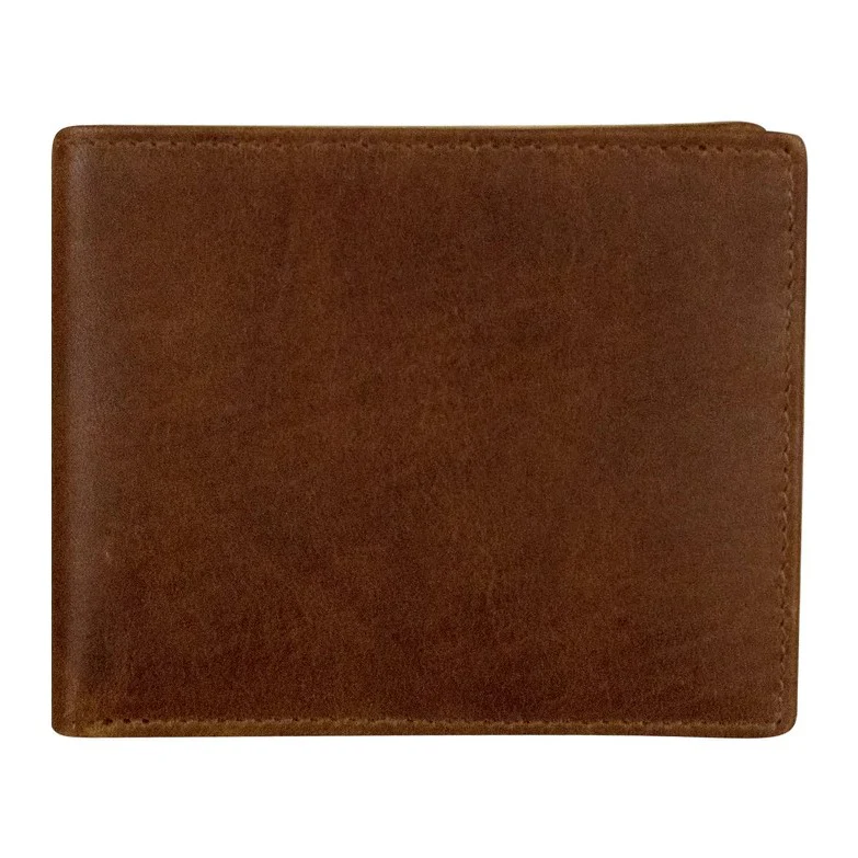 ILI Slim Brown Bifold Wallet 7221