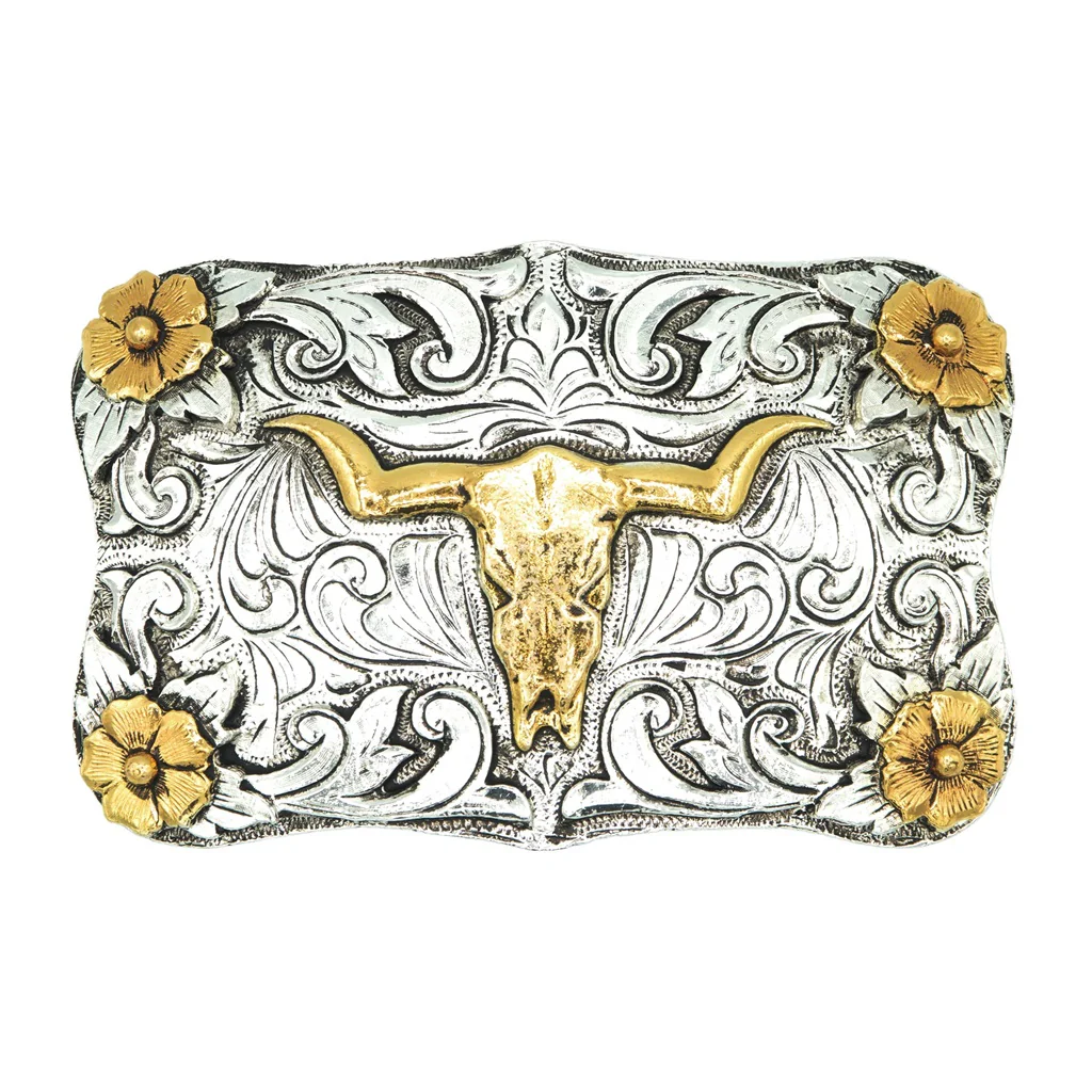 AndWest Deer Skull Floral Buckle 742