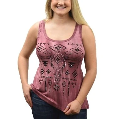 Liberty Wear Aztec Steer Women's Tank 7541