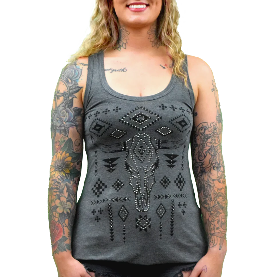 Liberty Wear Soutwestern Steerhead Women's Tank 7541