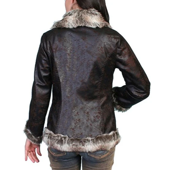 Scully Faux Fur Dark Brown Women's Jacket 8013 - Image 2
