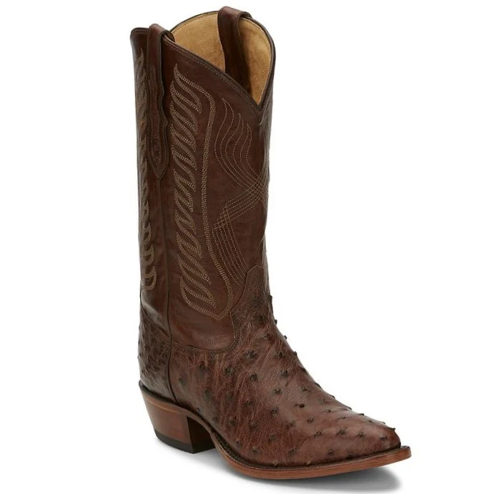 Tony Lama McCandles Chocolate FQ Ostrich Men's Boot 8256