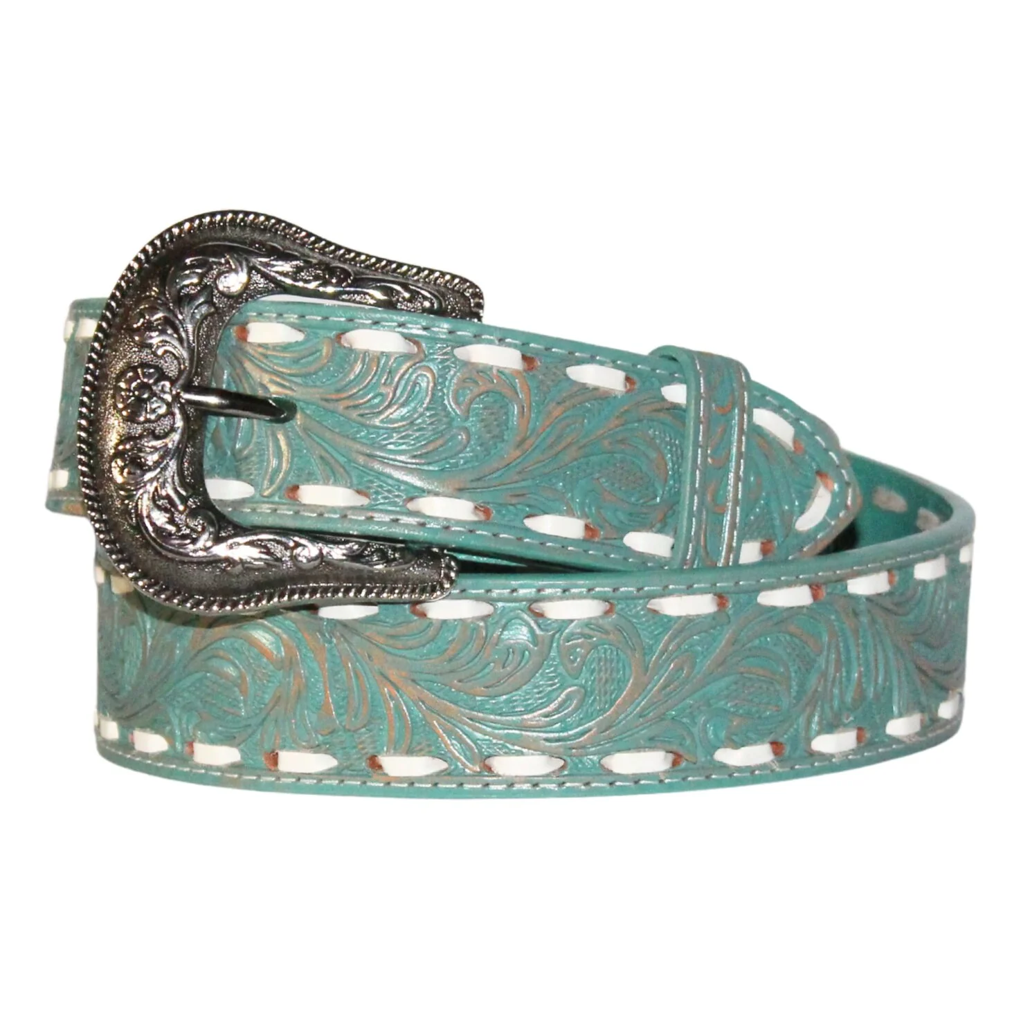 Jaac Arnold Embossed Aqua Belt 8401