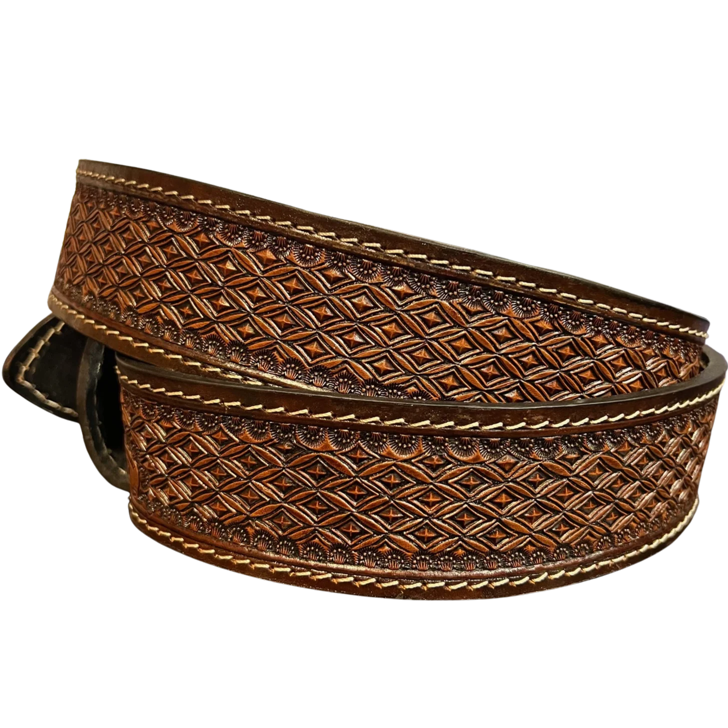 Sandoval Saddlery Tooled Buckle Tooled Belt A0031 - Image 2