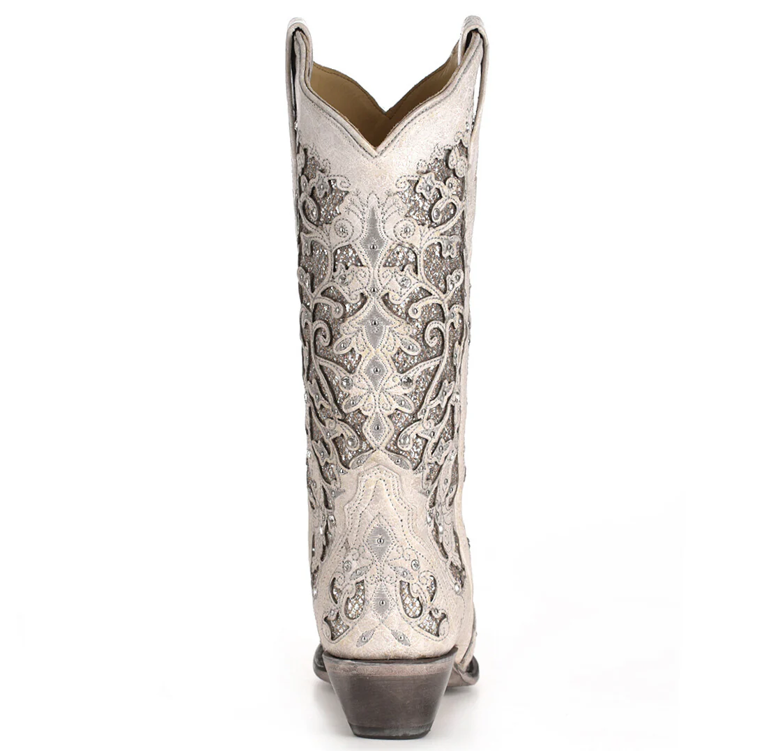 Corral White Glitter Inlay Women's Boot A3322 - Image 5
