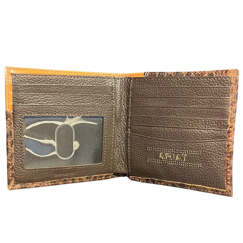Ariat Chocolate Croc Bifold Wallet A3553002 - Image 2