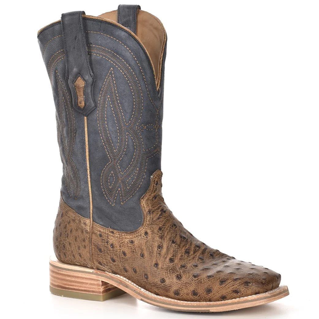 Corral Orix and Navy FQ Ostrich Men's Boot A4052