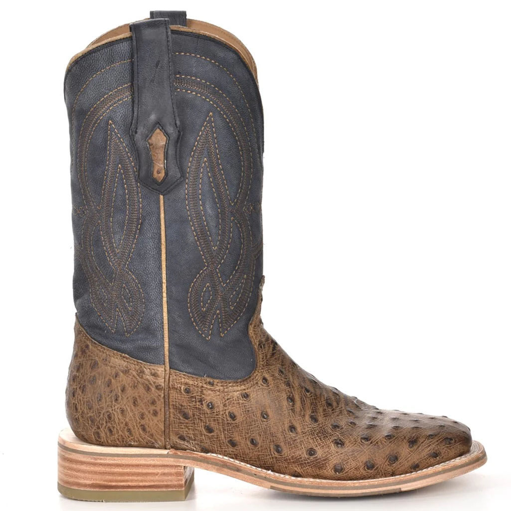 Corral Orix and Navy FQ Ostrich Men's Boot A4052 - Image 2