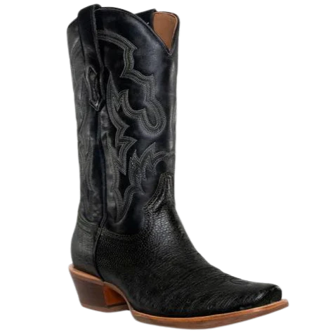 Corral Black Smooth Ostrich Boot A4400