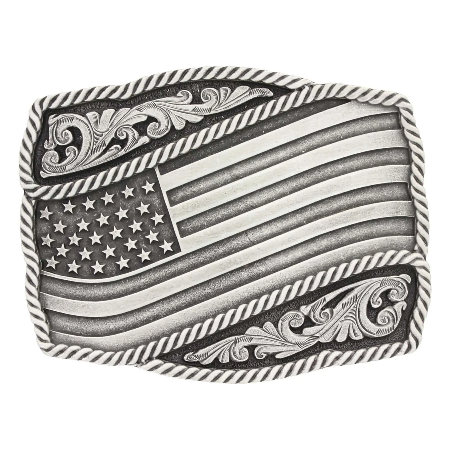 Montana Silversmiths Waving American Flag Buckle A590S