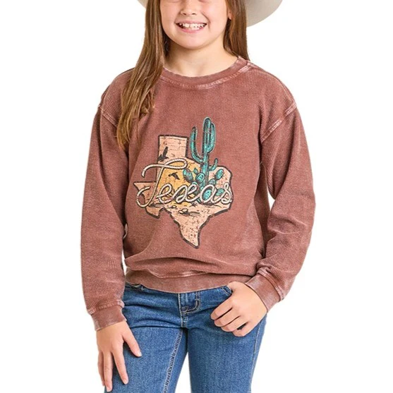 Rock & Roll Texas Graphic Girl's Pullover BG91T07431